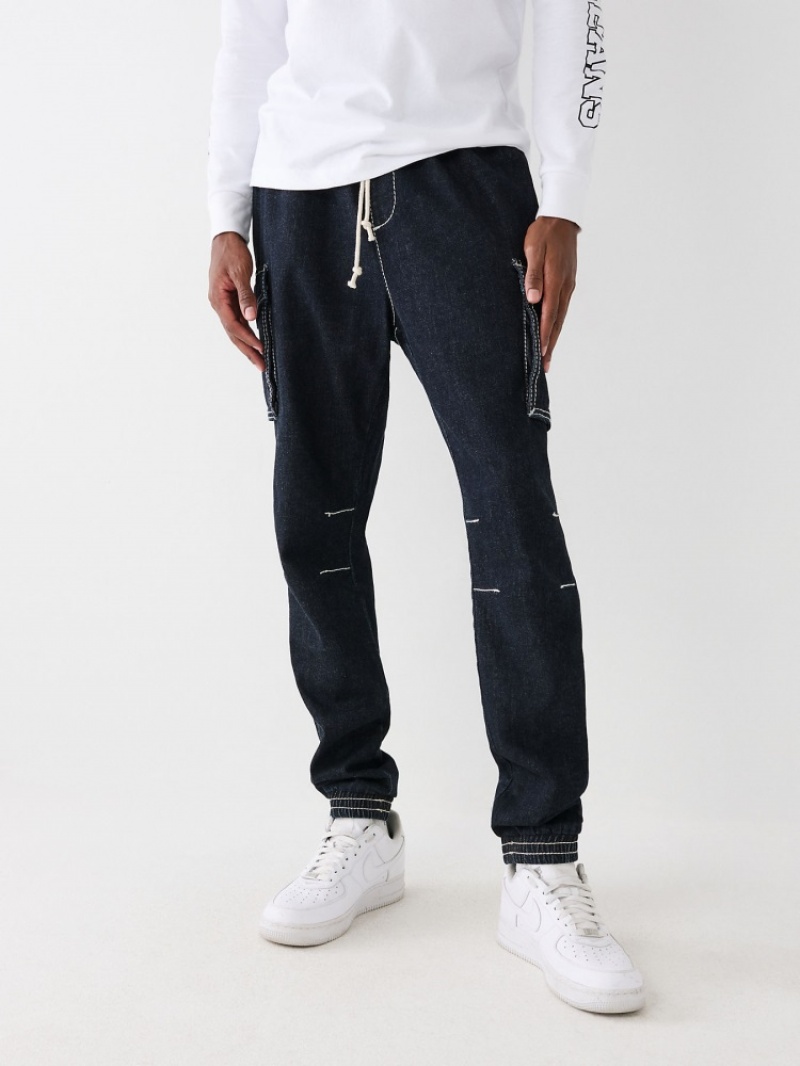 Jean Skinny True Religion Big T Denim Cargo Jogger Homme Bleu Orange | RUY-93616291