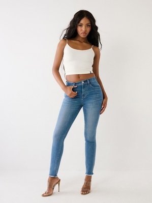 Super Skinny Jeans True Religion Halle High Rise Femme Bleu Marine | SAE-19104104