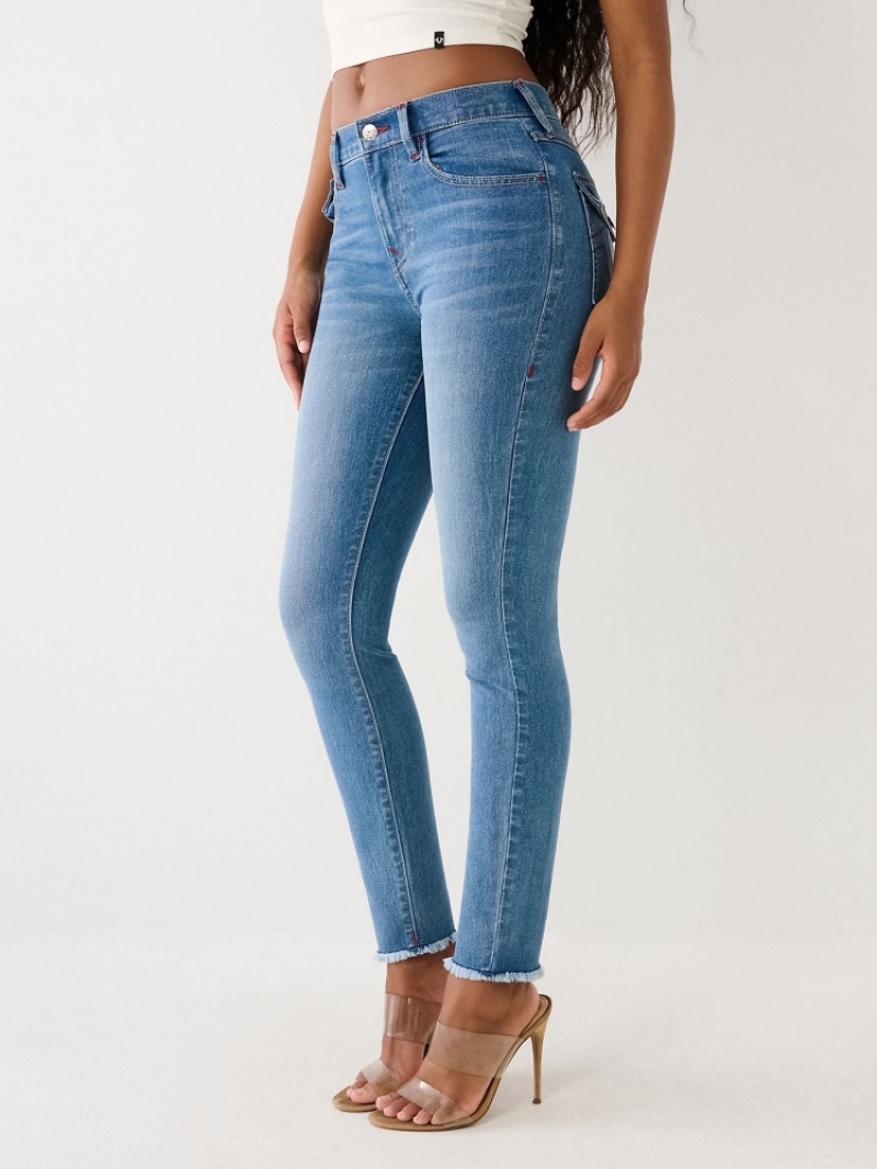 Super Skinny Jeans True Religion Halle High Rise Femme Bleu Marine | SAE-19104104