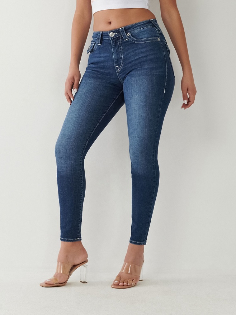 Super Skinny Jeans True Religion Halle High Rise Femme Bleu | HNC-45269677