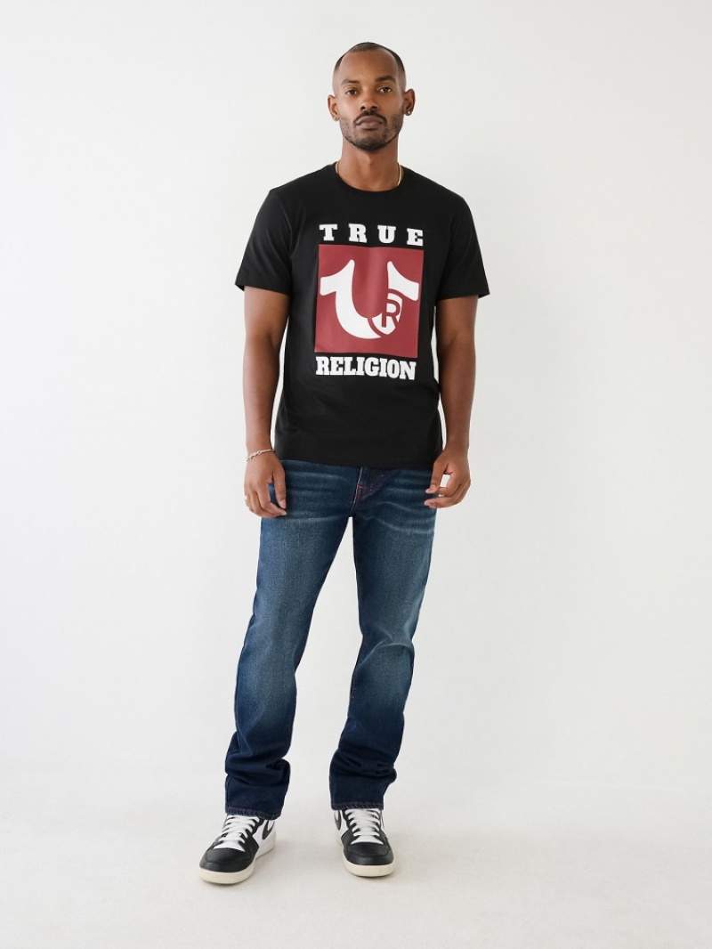 T Shirts True Religion True Logo Homme Bleu | RMV-56550924