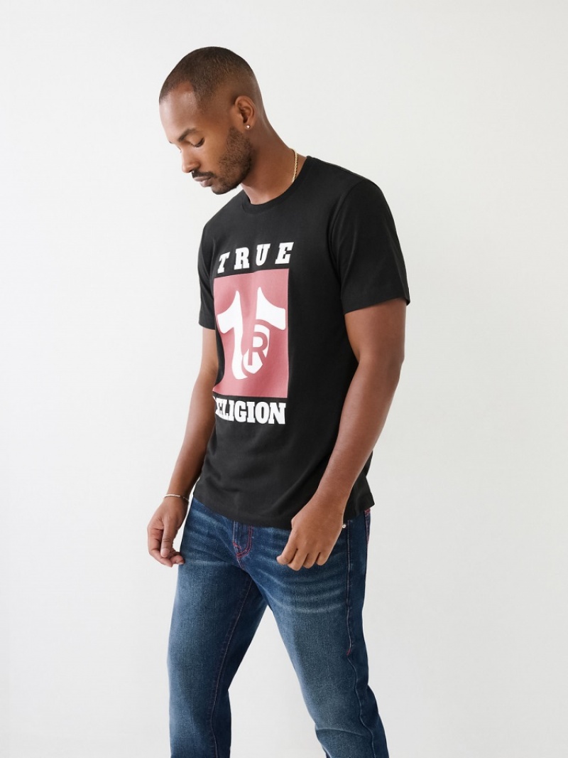 T Shirts True Religion True Logo Homme Bleu | RMV-56550924