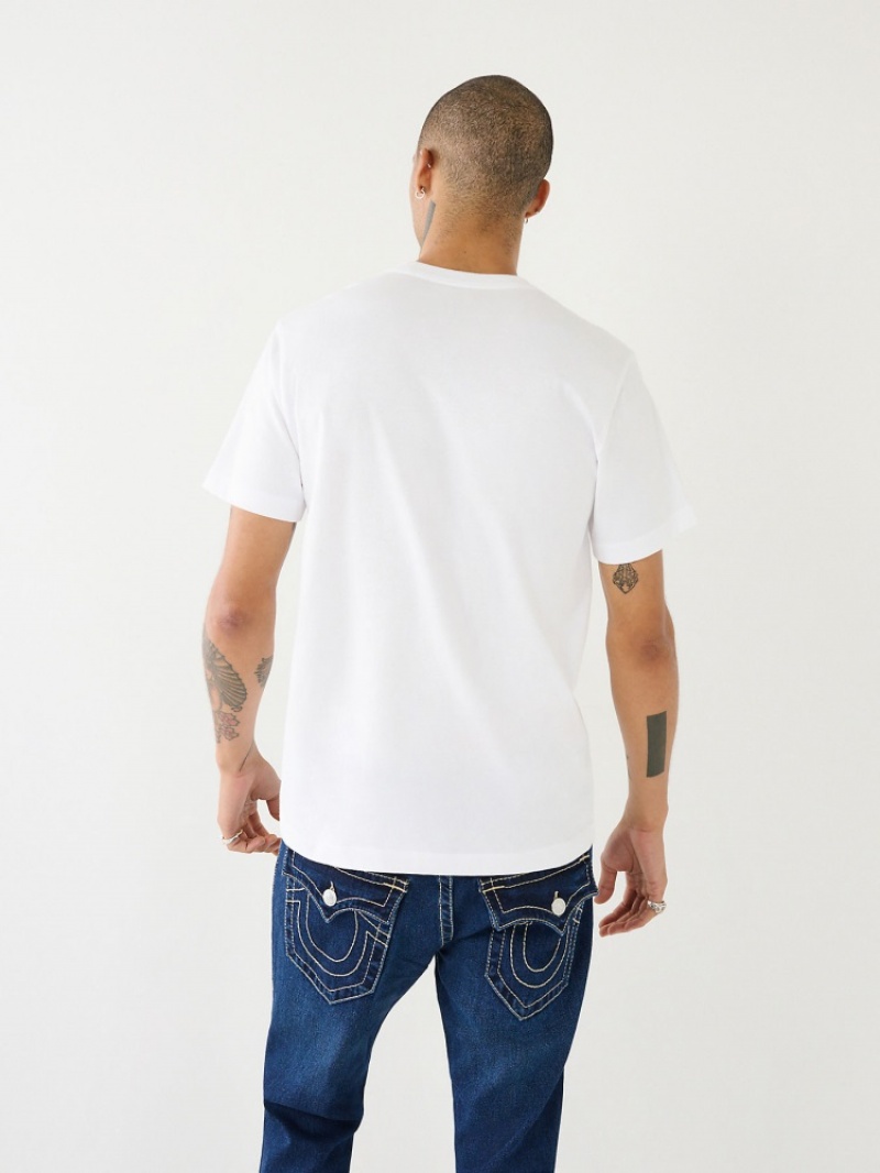 T Shirts True Religion True Logo Homme Jaune | CRD-31460432