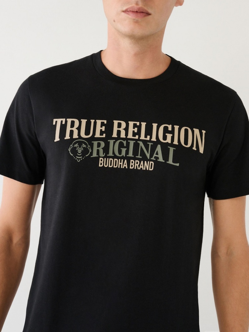 T Shirts True Religion True Logo Homme Blanche Noir | KYI-14335090