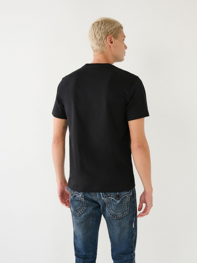 T Shirts True Religion True Logo Homme Blanche Noir | KYI-14335090