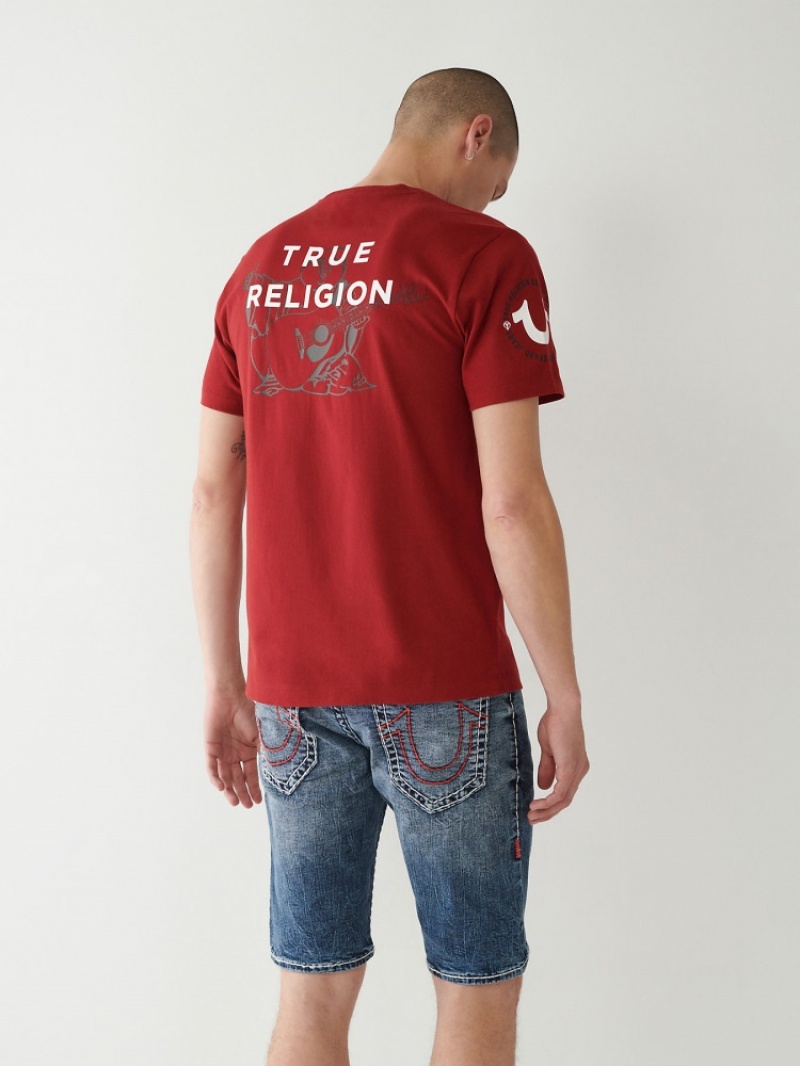 T Shirts True Religion True Logo Homme Bleu Orange | BIV-14934331