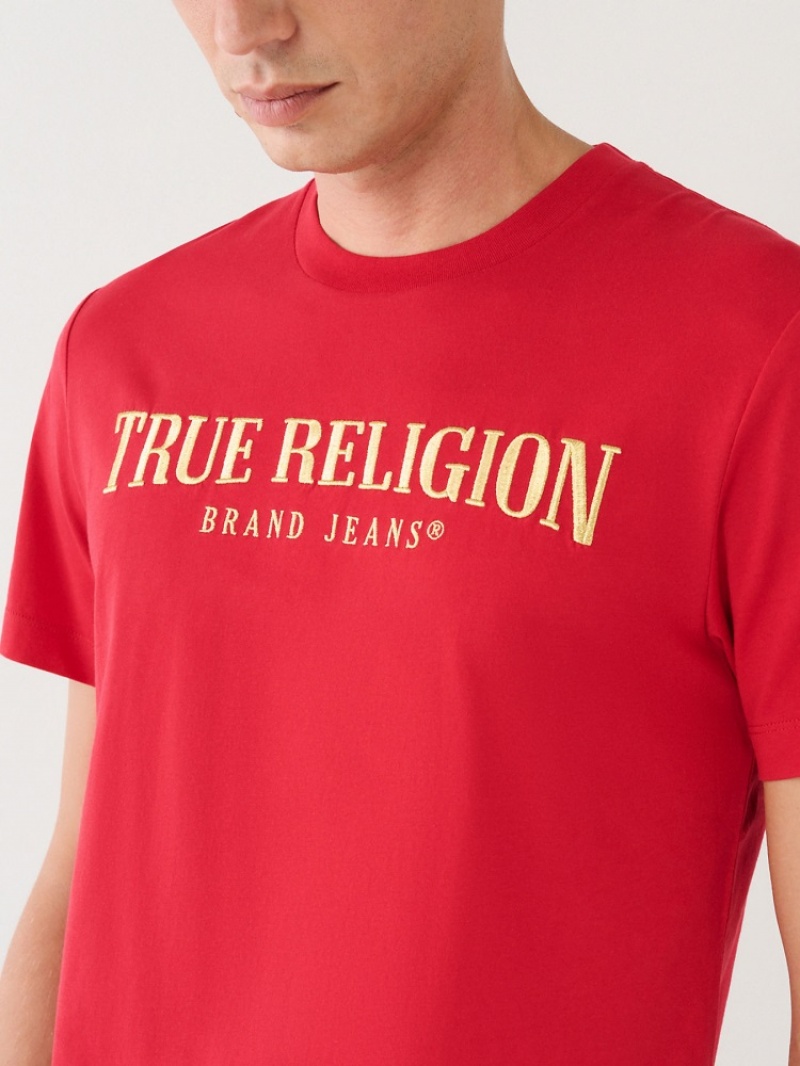 T Shirts True Religion True Logo Homme Beige | STF-11407305