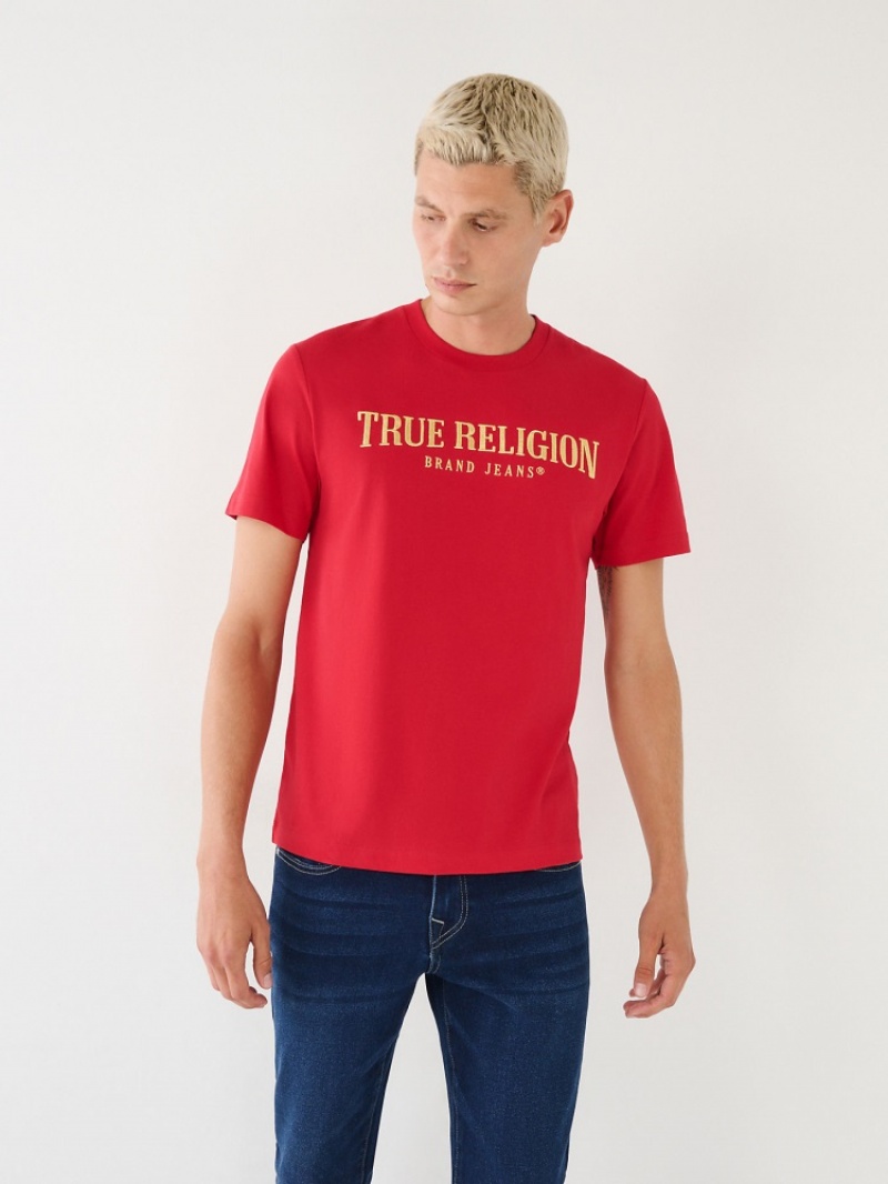 T Shirts True Religion True Logo Homme Beige | STF-11407305