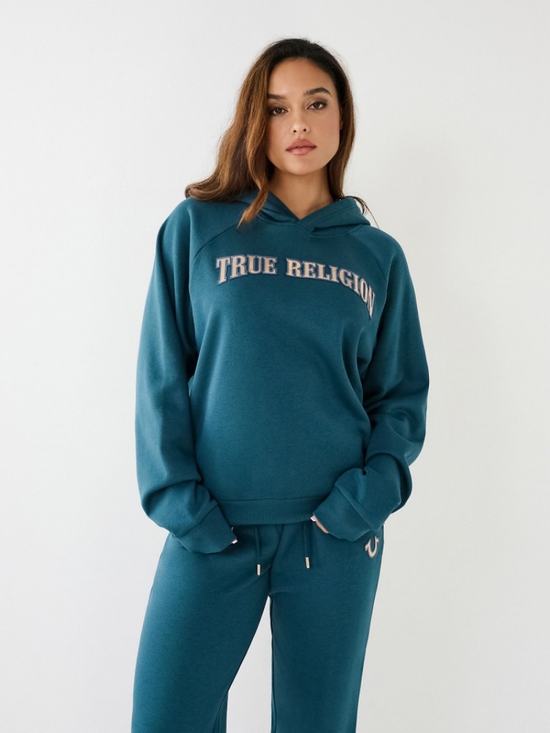 Sweat a Capuche True Religion True Relaxed Femme Bleu Marine | GCM-22086451