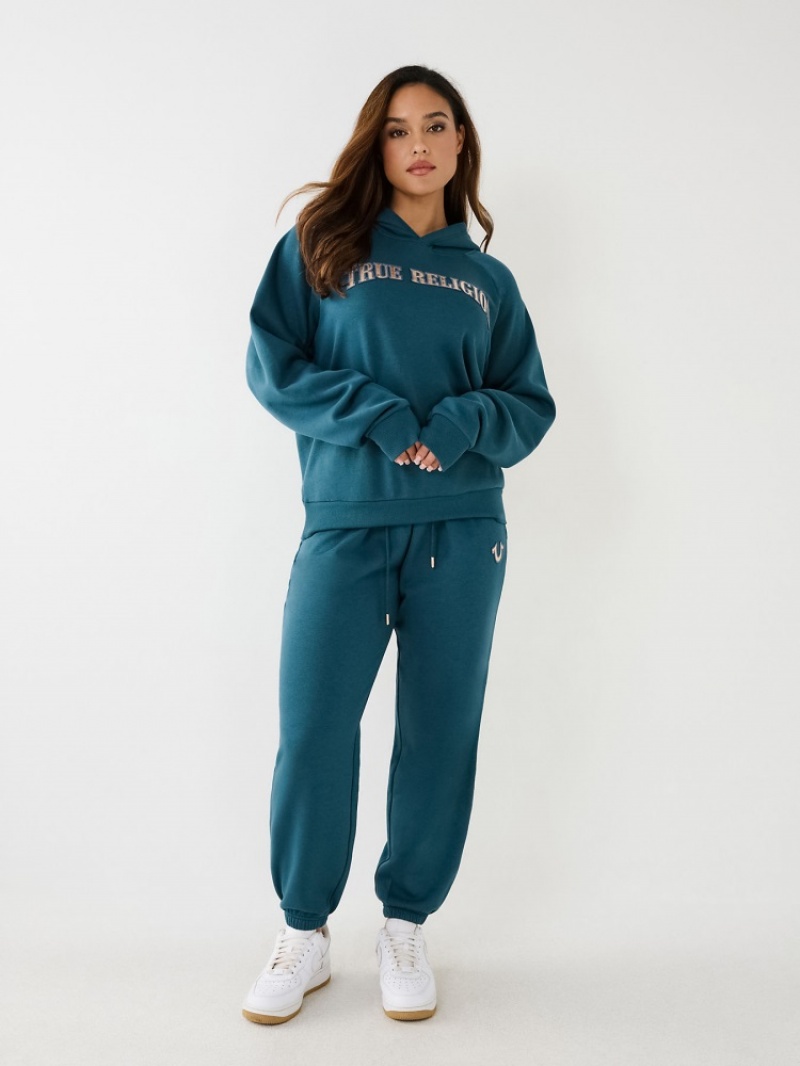 Sweat a Capuche True Religion True Relaxed Femme Bleu Marine | GCM-22086451