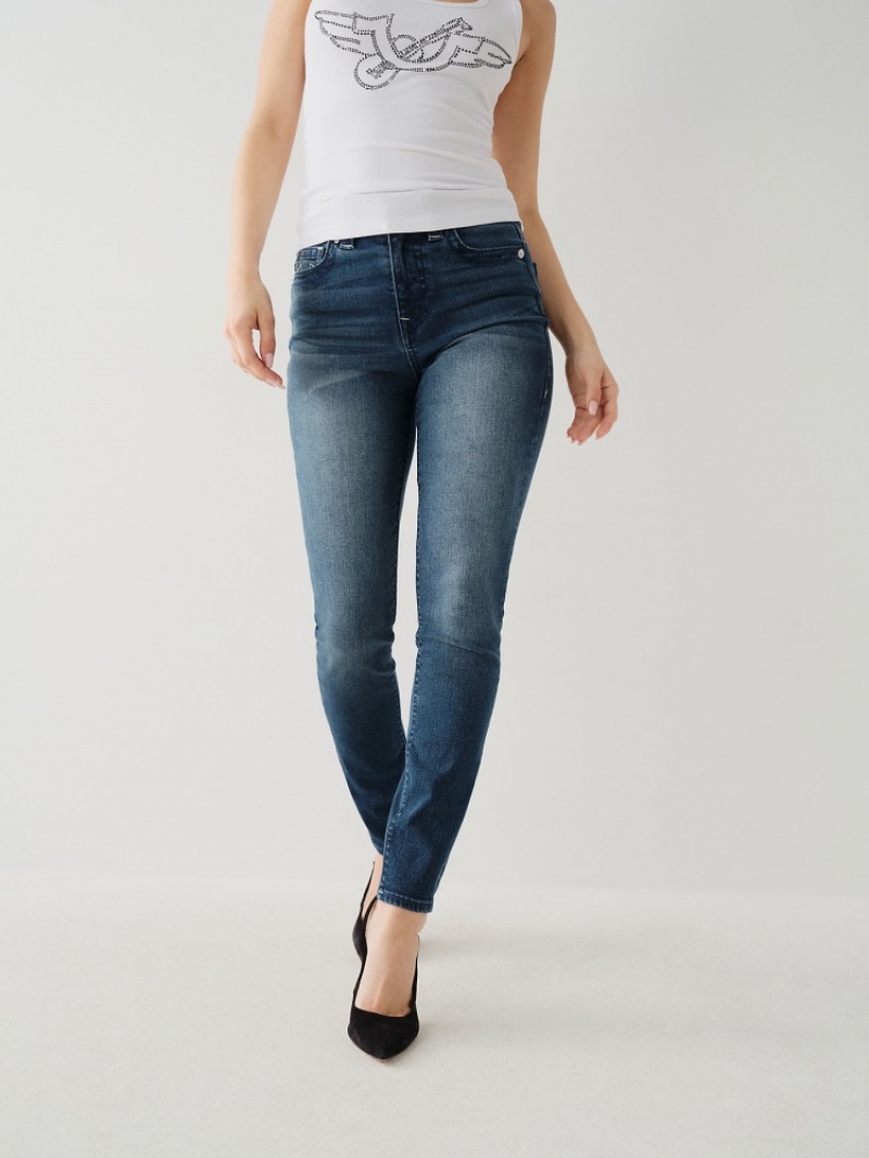 Super Skinny Jeans True Religion Halle High Rise Femme Blanche Noir | YCW-16431183