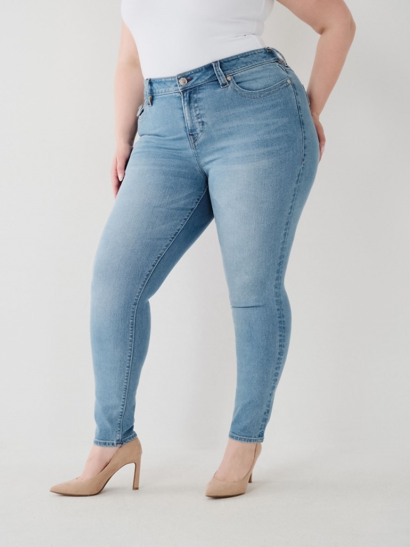 Super Skinny Jeans True Religion Halle High Rise Femme Bleu Orange | SXB-90329510