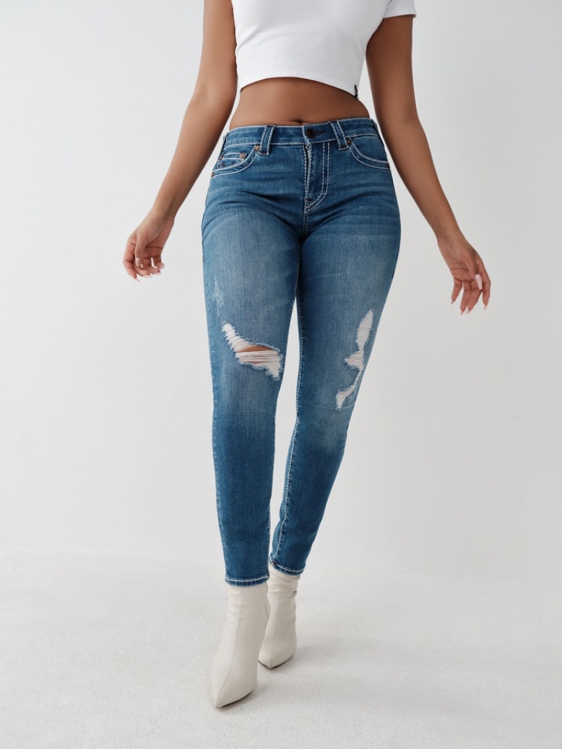 Super Skinny Jeans True Religion Halle Big T Femme Beige | KKW-43246872