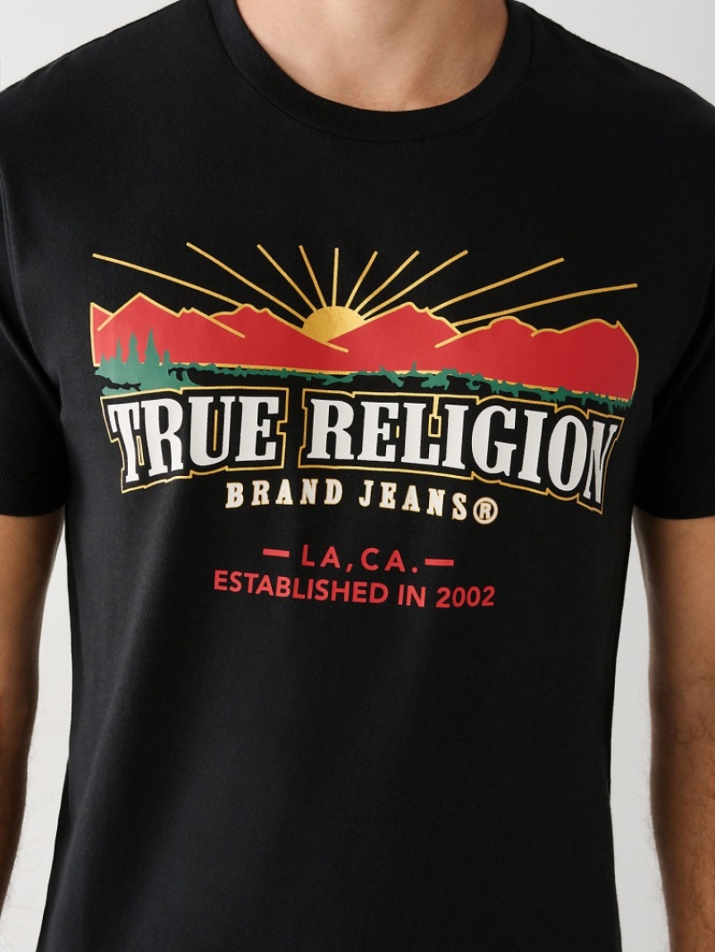 T Shirts True Religion True Logo Homme Bleu Marine | BGZ-15781158