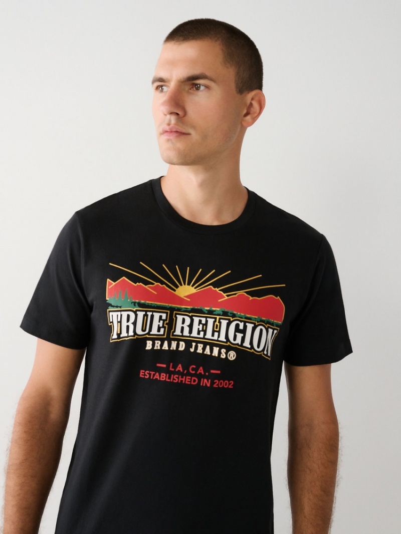 T Shirts True Religion True Logo Homme Bleu Marine | BGZ-15781158