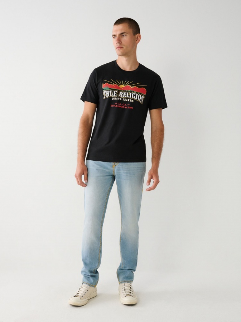 T Shirts True Religion True Logo Homme Bleu Marine | BGZ-15781158