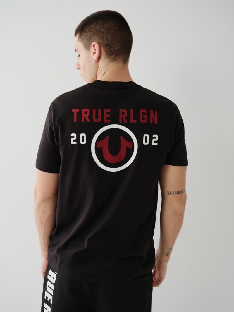 T Shirts True Religion True Logo Homme Noir | JBE-99757755