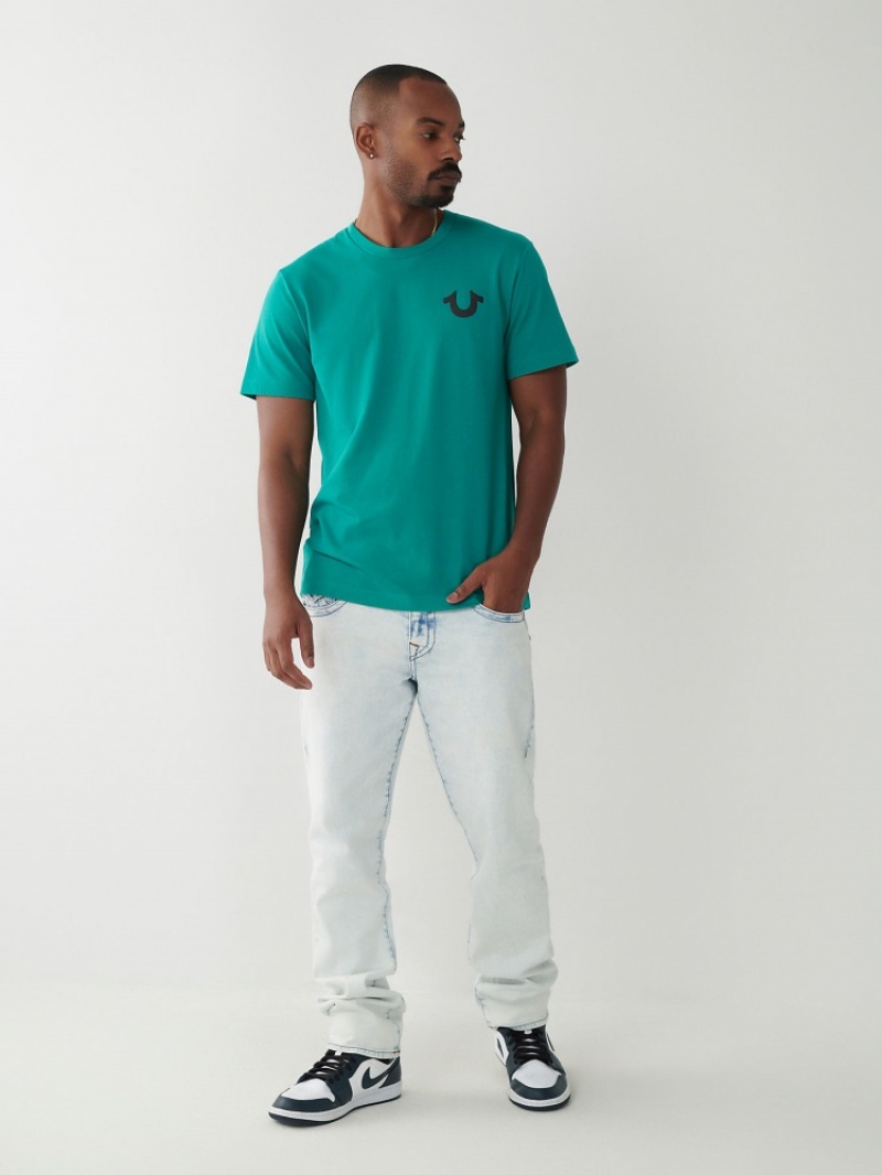 T Shirts True Religion True Logo Homme Vert Olive | RNS-34570312