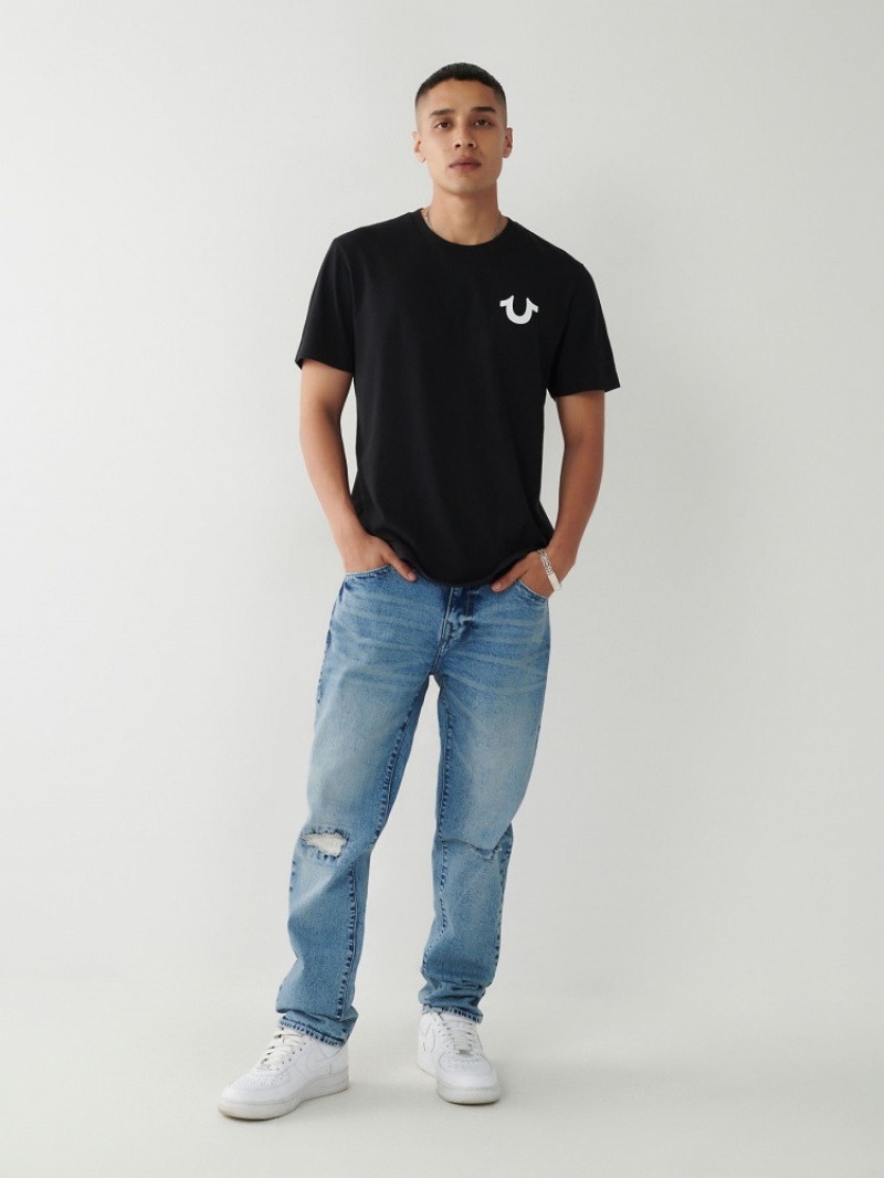 T Shirts True Religion True Logo Homme Bleu Marine | NWJ-12173622