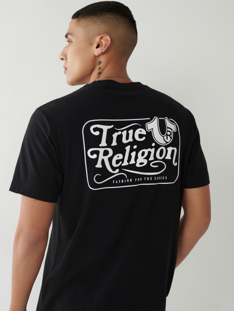 T Shirts True Religion True Logo Homme Bleu Marine | NWJ-12173622