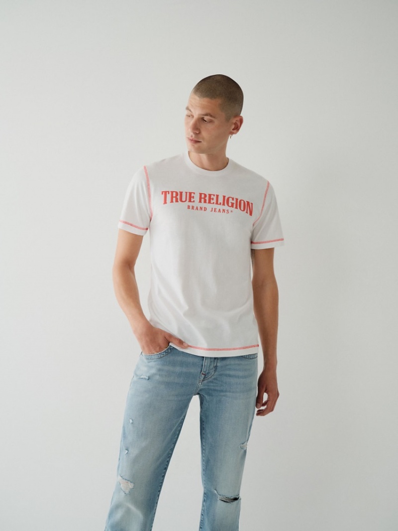 T Shirts True Religion True Logo Homme Bleu | TUA-10489015