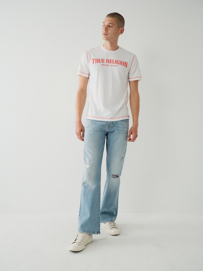 T Shirts True Religion True Logo Homme Bleu | TUA-10489015