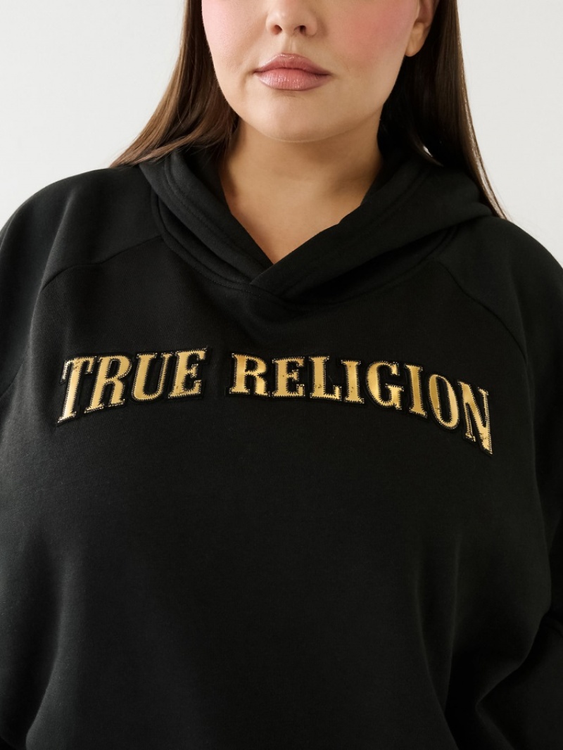 Sweat a Capuche True Religion True Relaxed Femme Bleu | BIB-41579174