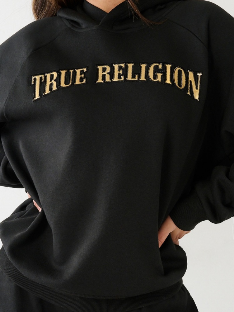 Sweat a Capuche True Religion True Relaxed Femme Bleu | BIB-41579174