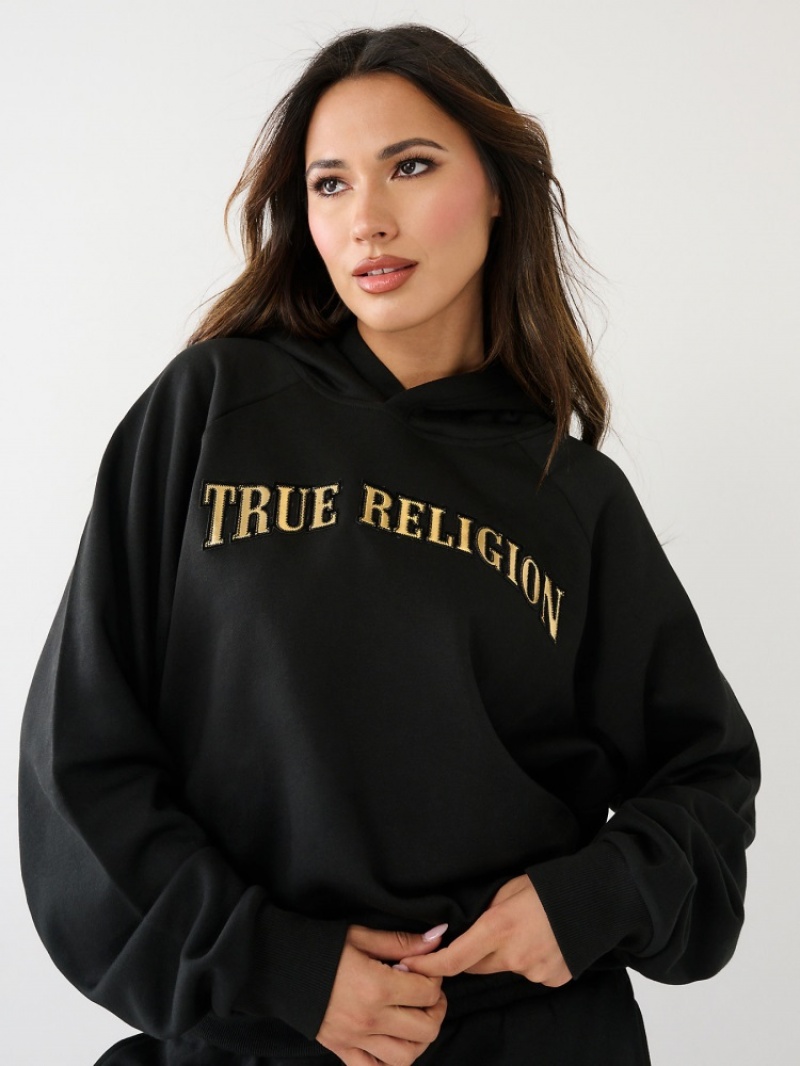 Sweat a Capuche True Religion True Relaxed Femme Bleu | BIB-41579174