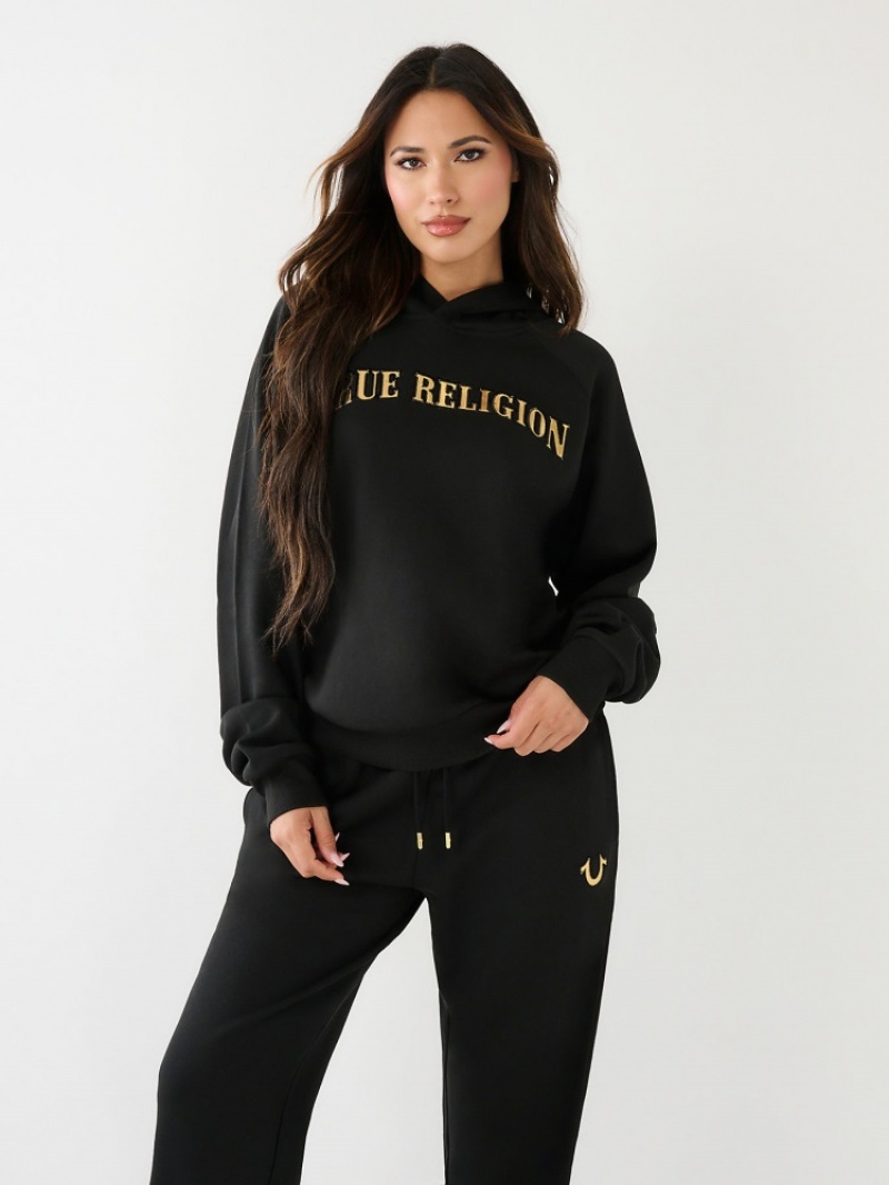 Sweat a Capuche True Religion True Relaxed Femme Bleu | BIB-41579174