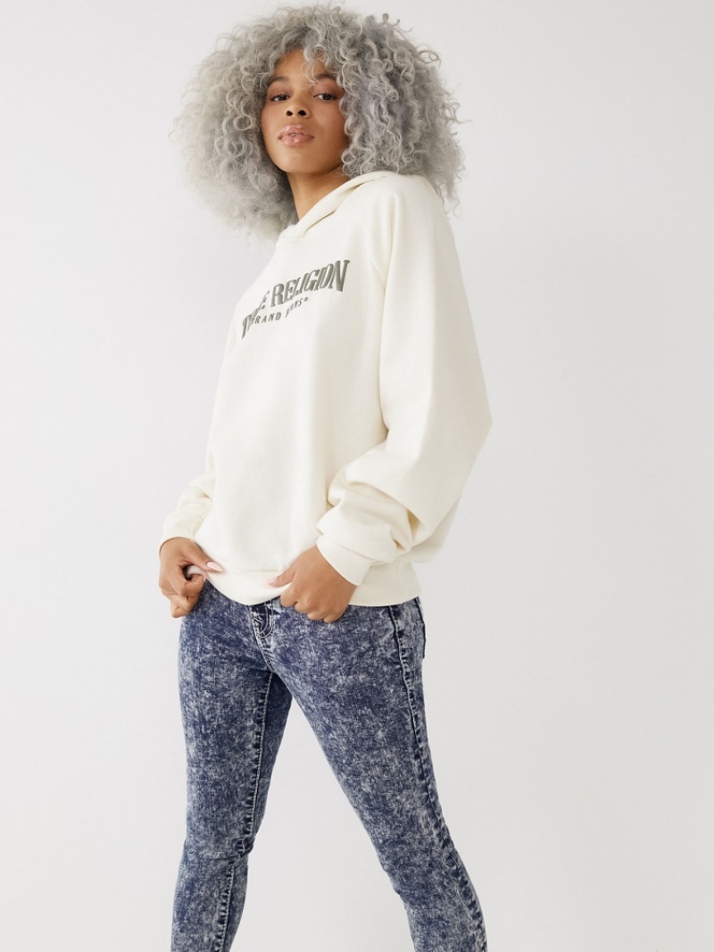 Sweat a Capuche True Religion True Relaxed Femme Noir | XCK-01875470