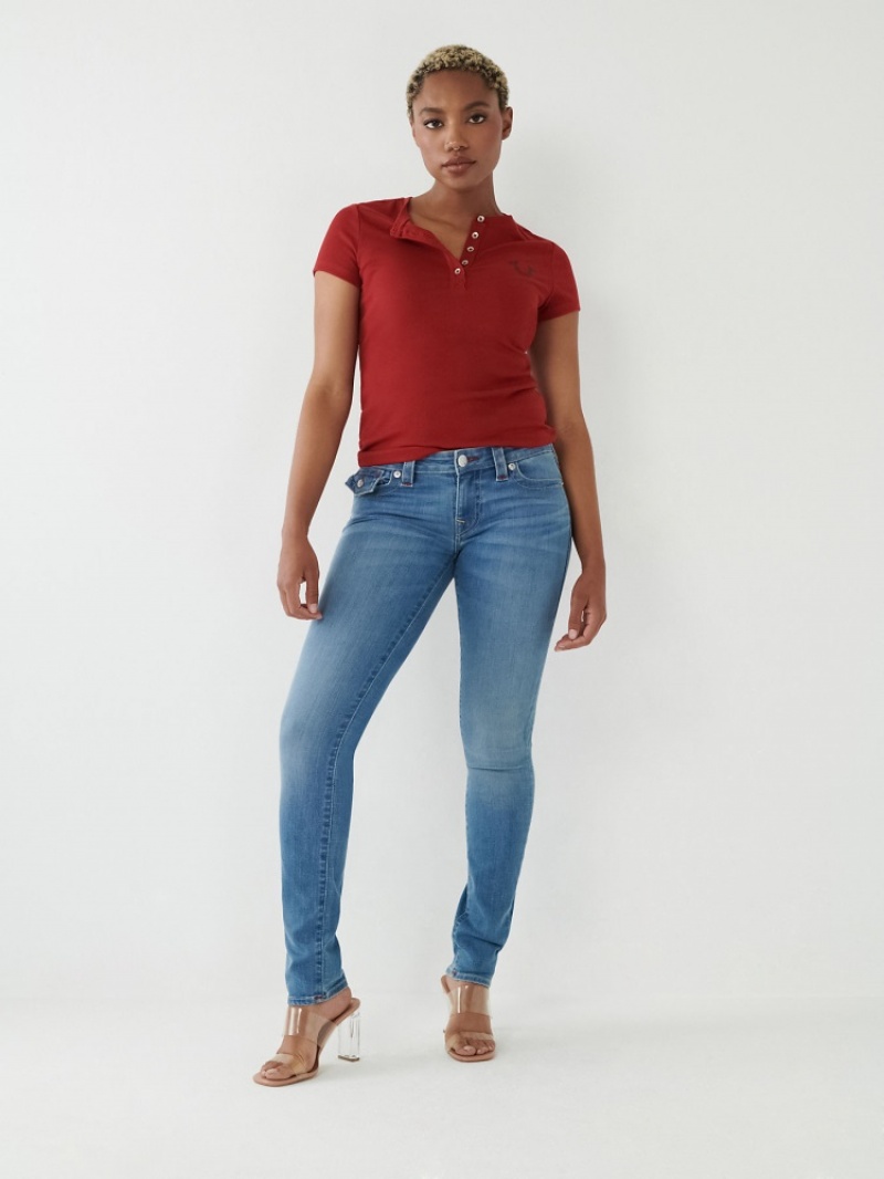 Jean Skinny True Religion Stella Low Rise Femme Bleu Marine | AMH-94850125