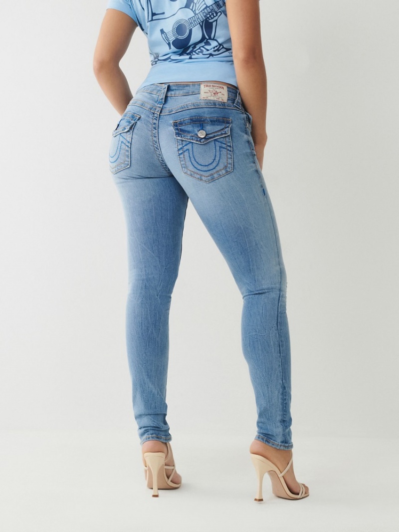 Jean Skinny True Religion Stella Low Rise Big T Femme Bleu | FAM-56057816