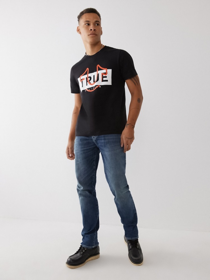 T Shirts True Religion True Logo Homme Kaki | IFG-62528374