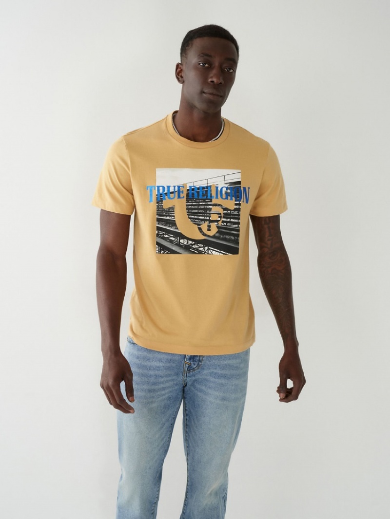 T Shirts True Religion True Graphique Homme Beige | ZTX-46374993