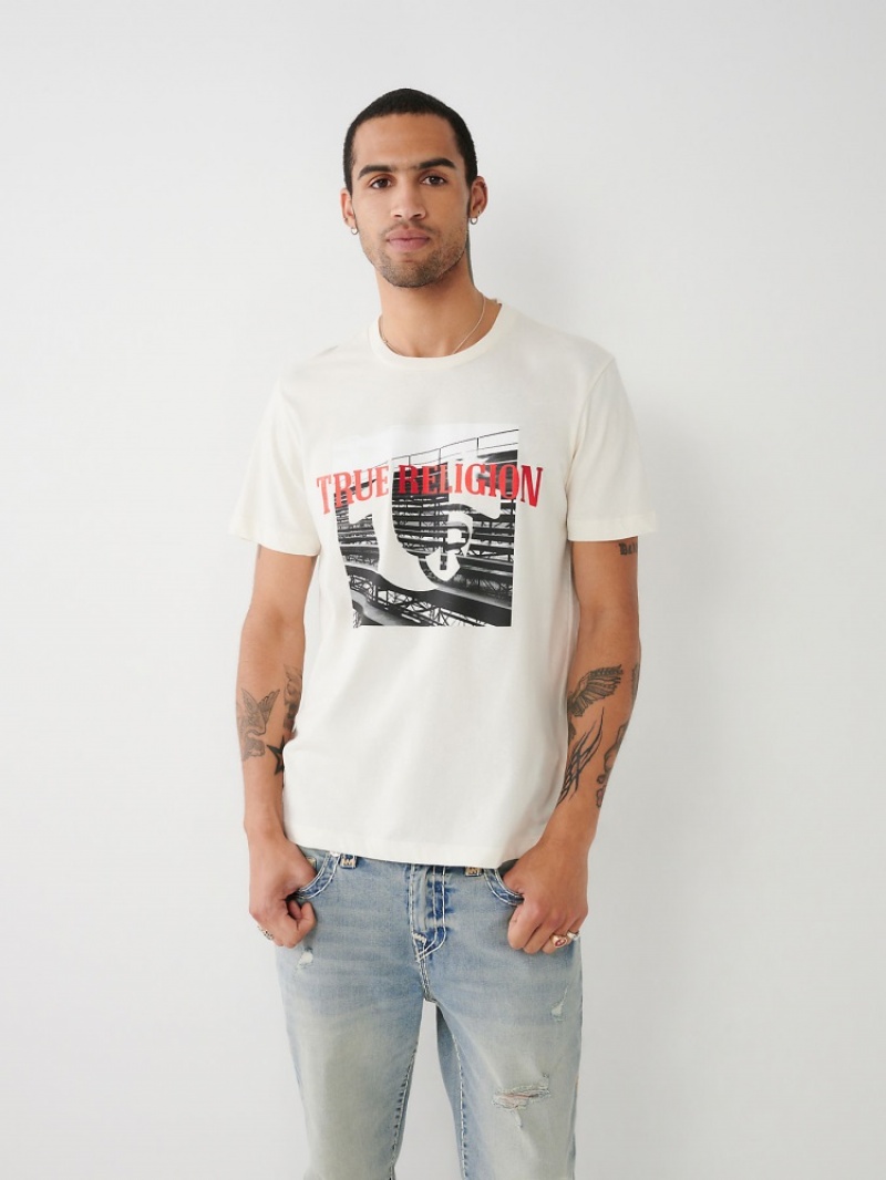 T Shirts True Religion True Graphique Homme Bleu | QAI-98526547