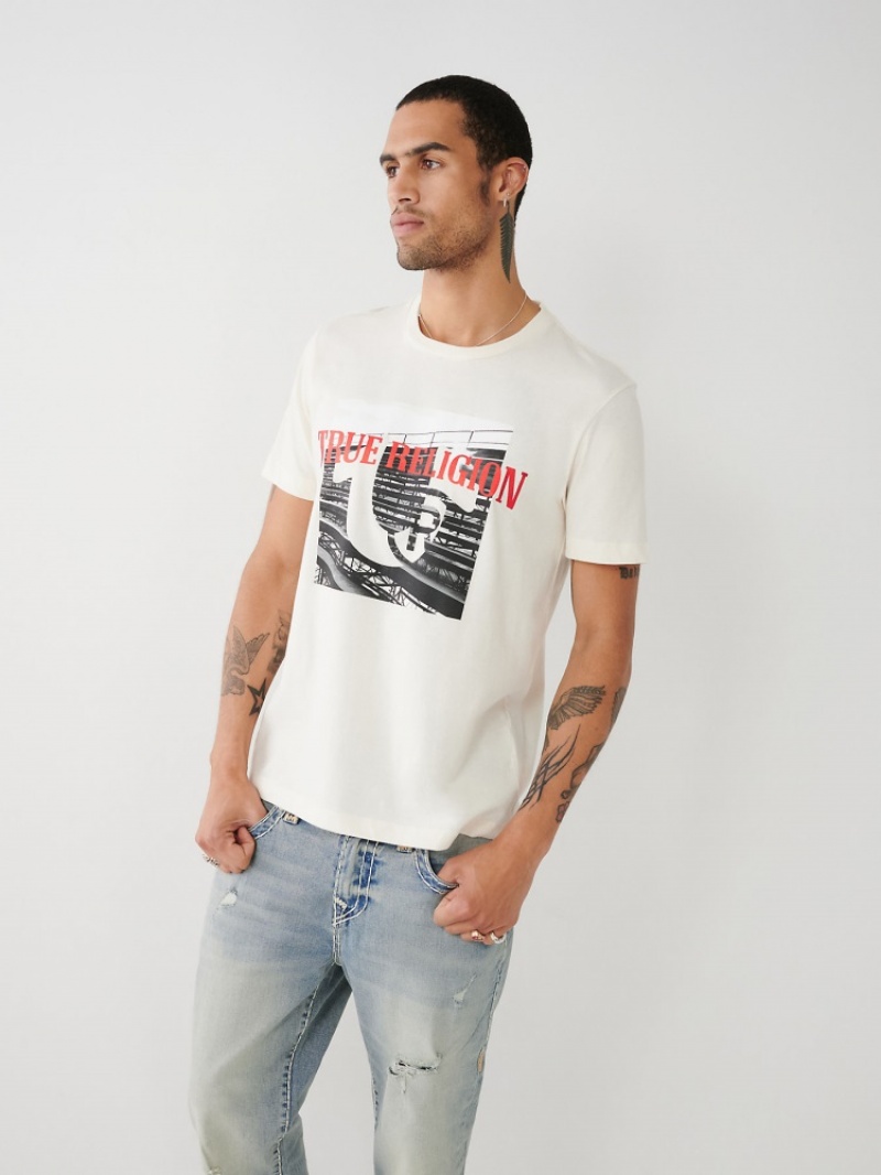 T Shirts True Religion True Graphique Homme Bleu | QAI-98526547