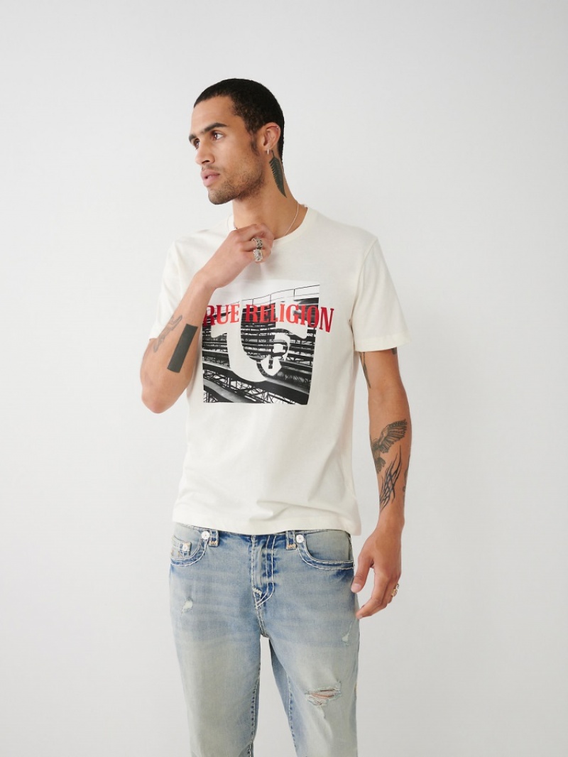 T Shirts True Religion True Graphique Homme Bleu | QAI-98526547