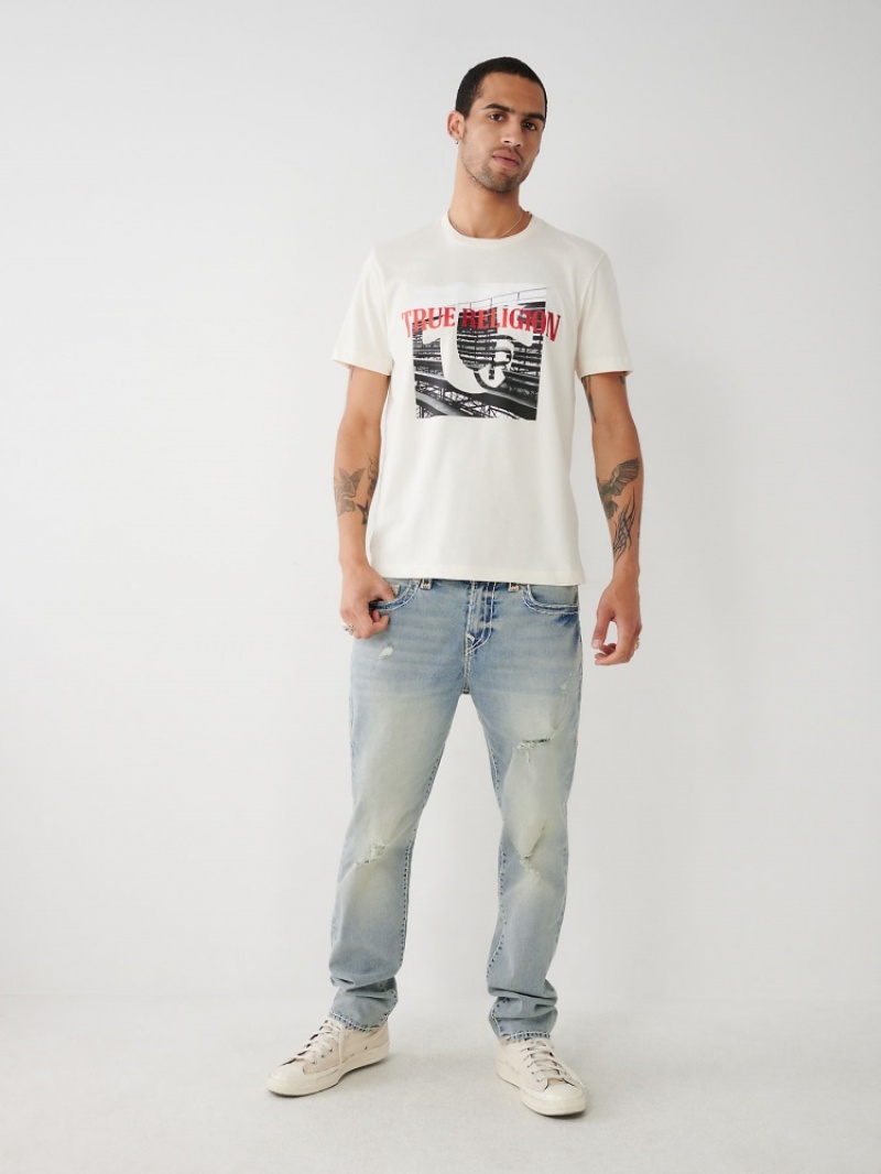 T Shirts True Religion True Graphique Homme Bleu | QAI-98526547