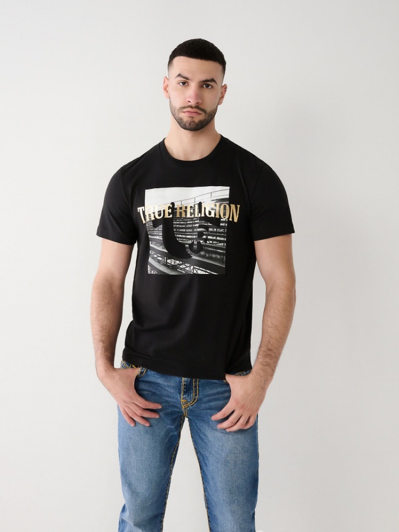 T Shirts True Religion True Graphique Homme Noir | NFB-25825557