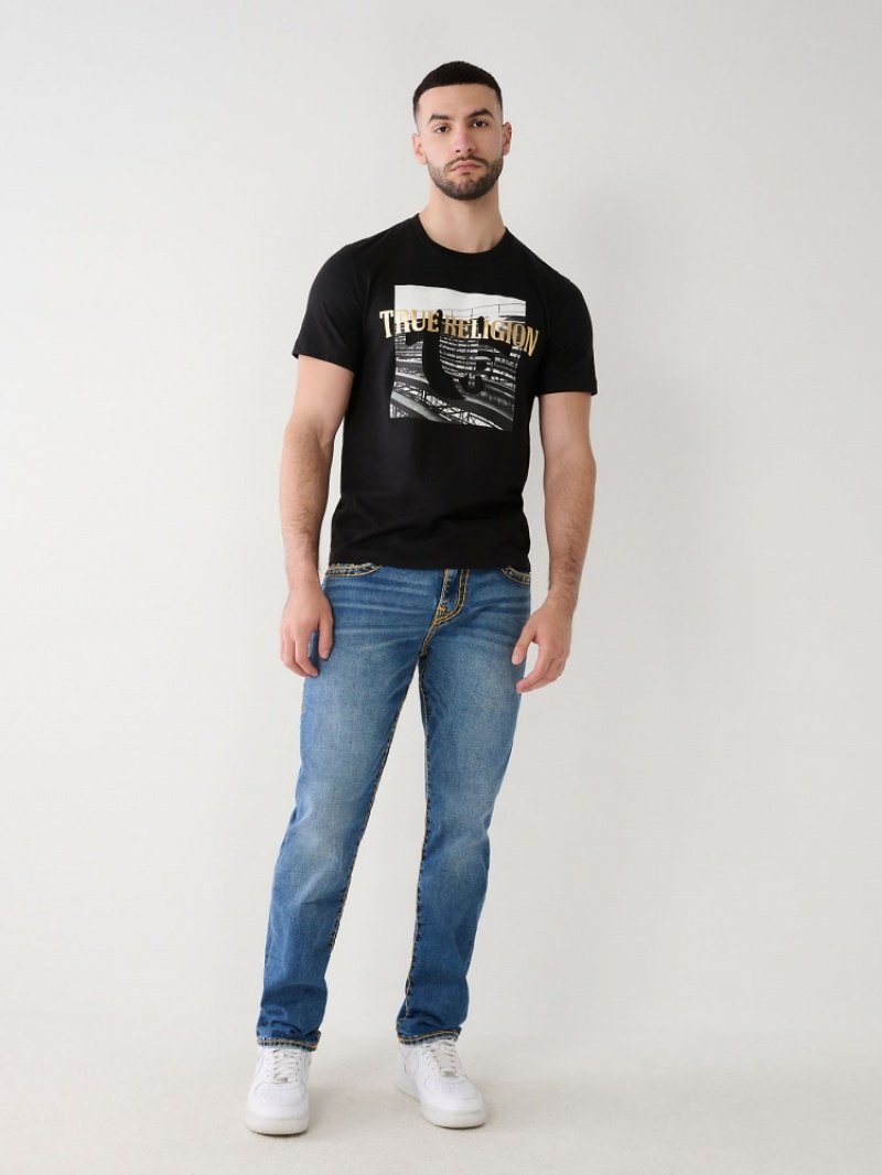 T Shirts True Religion True Graphique Homme Noir | NFB-25825557