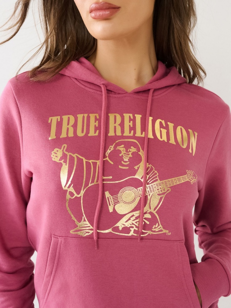 Sweat a Capuche True Religion Metallic Buddha Logo Fleece Femme Beige | SKH-26753270