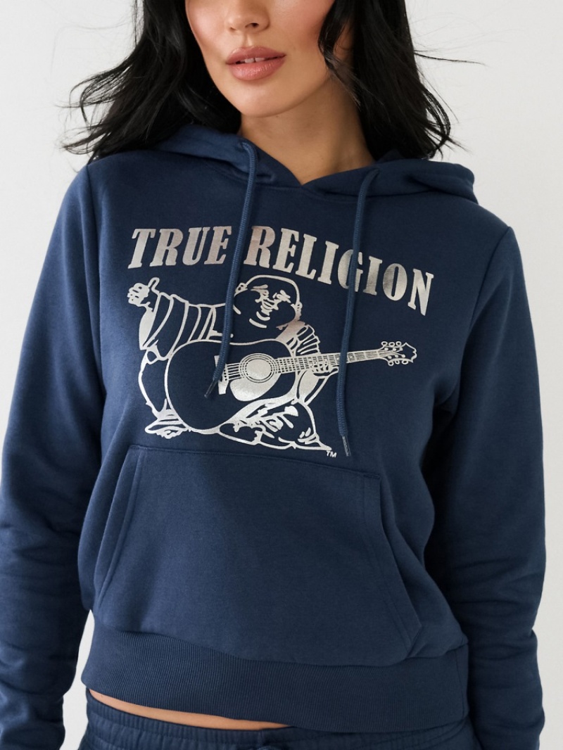 Sweat a Capuche True Religion Metallic Buddha Logo Fleece Femme Jaune | THD-96184492