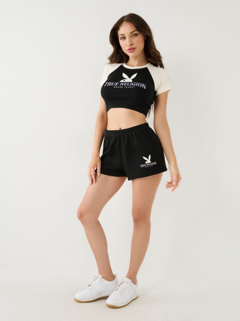 Short True Religion Playboy X True Religion Lounge Sweat Femme Noir | ZCQ-59475043