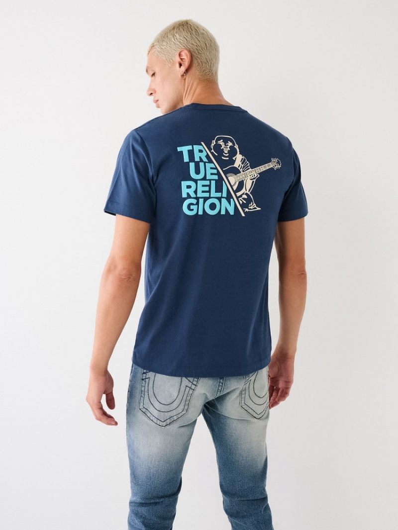 T Shirts True Religion True Buddha Homme Bleu Marine | CYZ-02833405