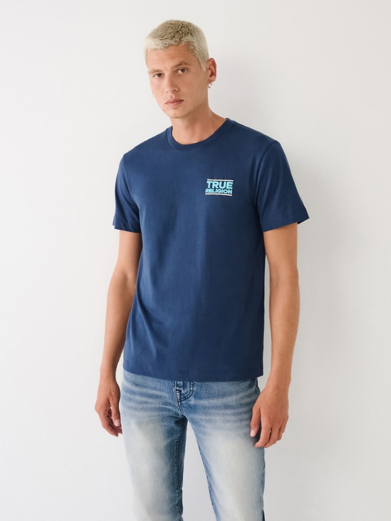 T Shirts True Religion True Buddha Homme Bleu Marine | CYZ-02833405