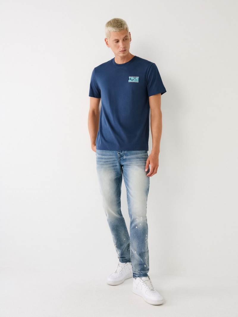 T Shirts True Religion True Buddha Homme Bleu Marine | CYZ-02833405