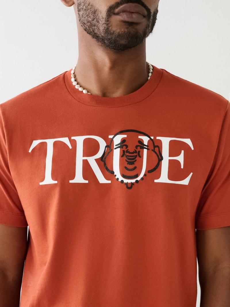 T Shirts True Religion True Buddha Logo Homme Bleu | AZR-08053327