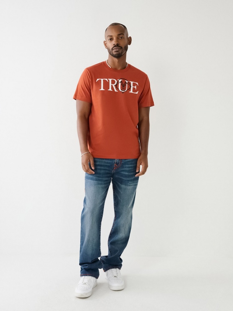 T Shirts True Religion True Buddha Logo Homme Bleu | AZR-08053327