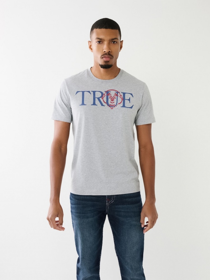 T Shirts True Religion True Buddha Logo Homme Blanche Bleu Marine | INS-87841776